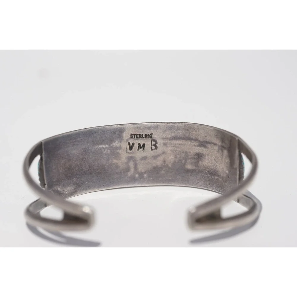 Valentino & Matilda Banteah - Zuni Native Sterling Silver Needle Point Bracelet - Picture 7 of 8